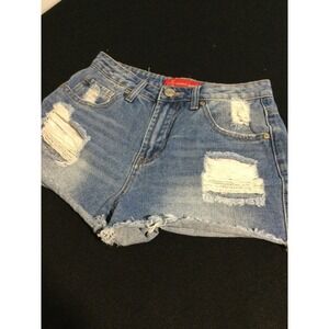 GOGO Jeans Distressed Denim Shorts Women's Size 3/26 Raw Hem‎ Ripped